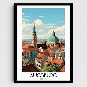 Augsburg Travel Wall Art, Germany Painting Gifts, Europe Home Decor, Digital Prints Posters, Printable Handmade Art, German Canvas Download