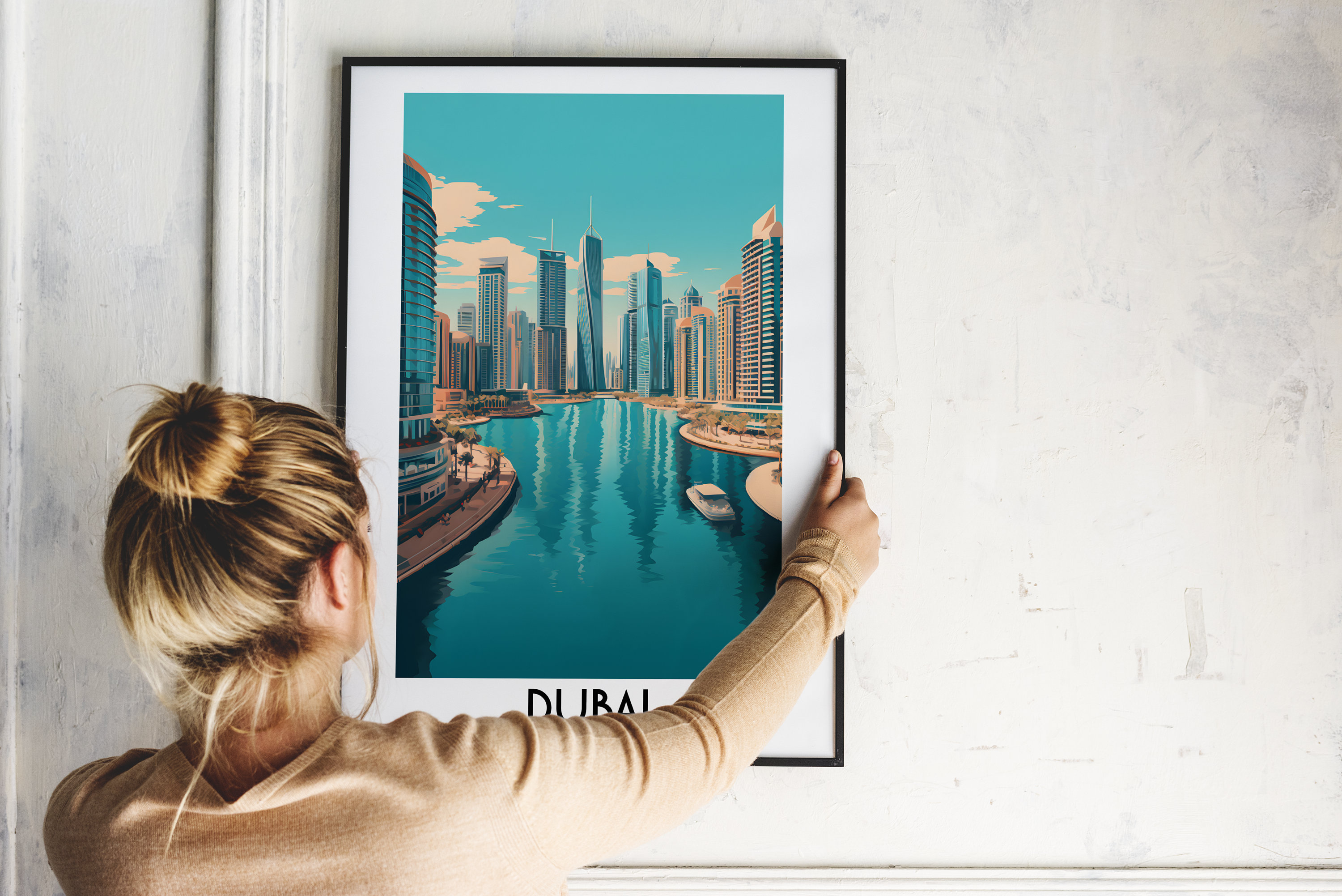 Dubai Travel Wall Art, UAE Painting Gifts, Middle East Home Decor