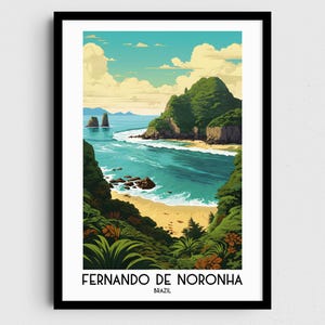 Fernando Noronha Travel Wall Art, Brazil Painting Gifts, South America Home Decor, Digital Prints Posters, Printable Handmade Art, Download