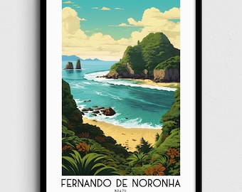 Fernando Noronha Brazil Art Print, South America Travel Poster (Digital Download)