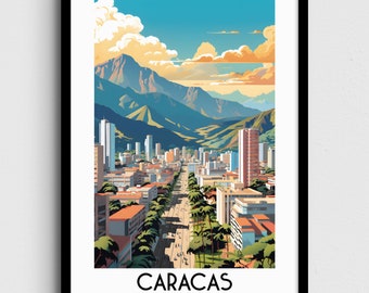 Caracas Travel Wall Art, Venezuela Painting Gifts, South America Home Decor, Digital Prints Posters, Printable Handmade Art, Canvas Download
