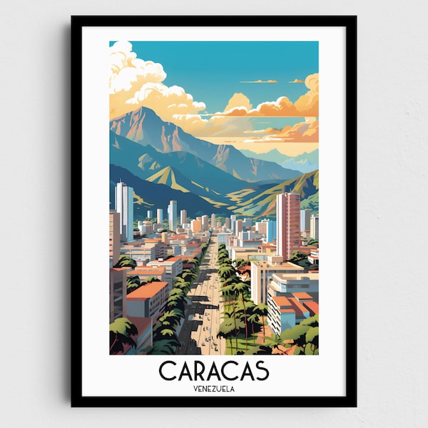 Caracas Travel Wall Art, Venezuela Painting Gifts, South America Home Decor, Digital Prints Posters, Printable Handmade Art, Canvas Download