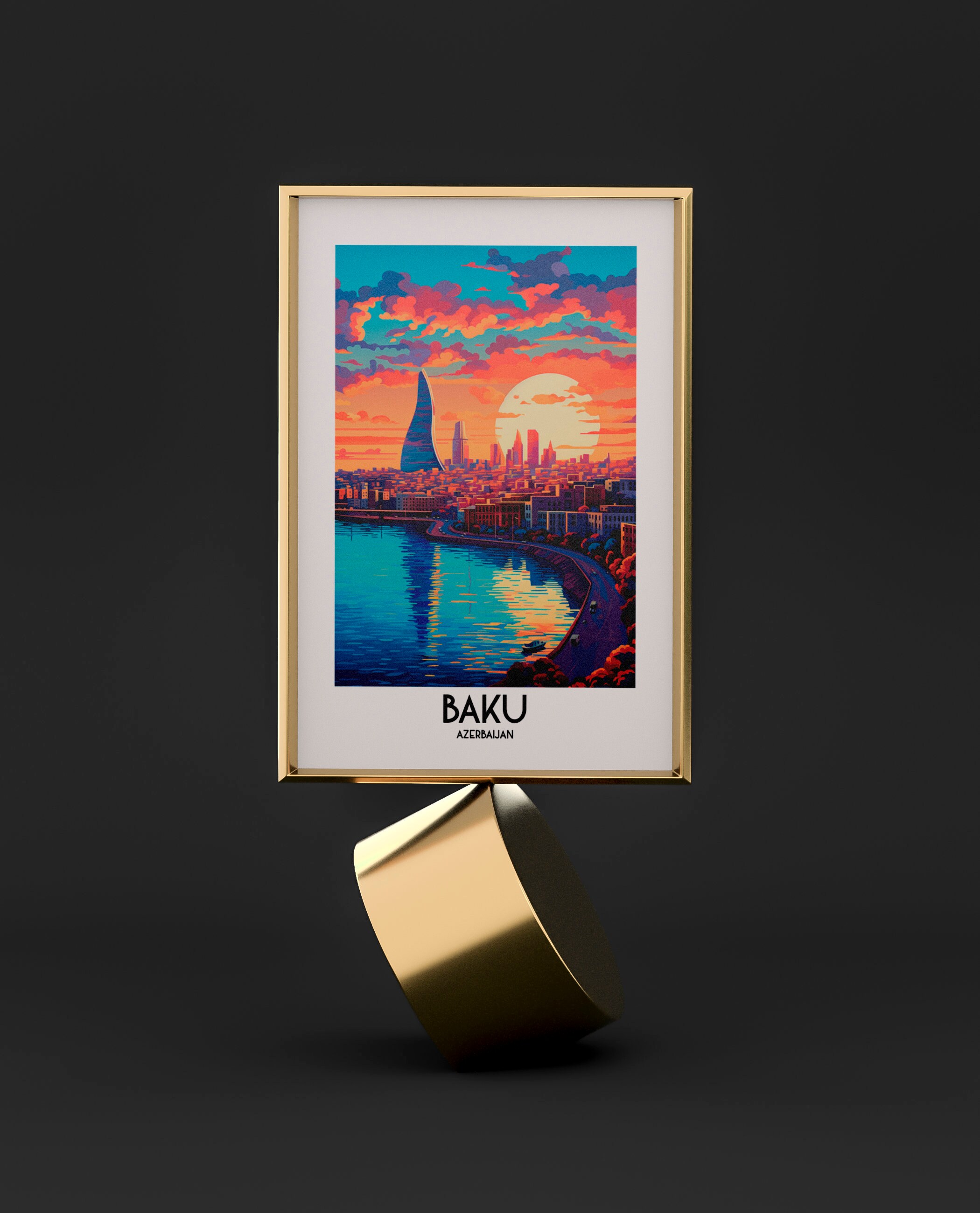 Baku Azerbaijan Travel Poster, Asia Home Decor (digital Download