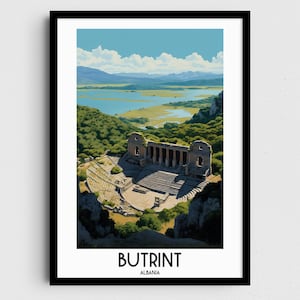 Butrint Reise Wand Kunst, Albanien Malerei Geschenke, Balkan Dekoration, Digitaldrucke Poster, Handgemachte Kunst zum Downloaden