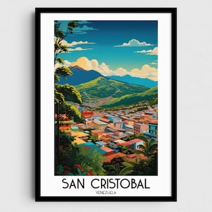 Arte de pared de viajes de San Cristóbal, Regalos de pintura de Táchira, Decoración del hogar de Venezuela, Carteles de impresiones digitales, Arte hecho a mano imprimible, Descargar