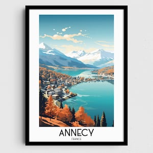 Annecy Travel Wall Art, France Painting Gifts, Europe Home Decor, Digital Prints Posters, Printable Handmade Art, French Canvas Download