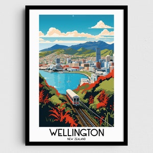 Wellington Travel Wall Art, New Zealand Painting Gifts, Oceania Home Decor, Digital Prints Posters, Printable Handmade Art, Canvas Download