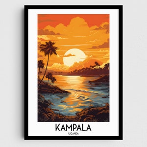 Kampala Travel Wall Art, Uganda Painting Gifts, Africa Home Decor, Ugandan Digital Prints Posters, Printable Handmade Art, Canvas Download