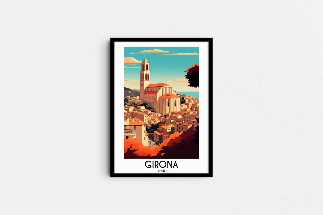 Girona Travel Wall Art, Spain Painting Gifts, Europe Home Decor