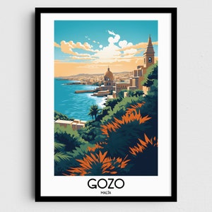 Gozo Travel Wall Art, Malta Painting Gifts, Europe Home Decor, Maltese Digital Prints Posters, Printable Handmade Art, Canvas Download