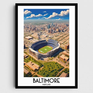 Baltimore Travel Wall Art, Maryland Painting Gifts, USA Home Decor, Digital Prints Posters, Printable Handmade Art, American Canvas Download