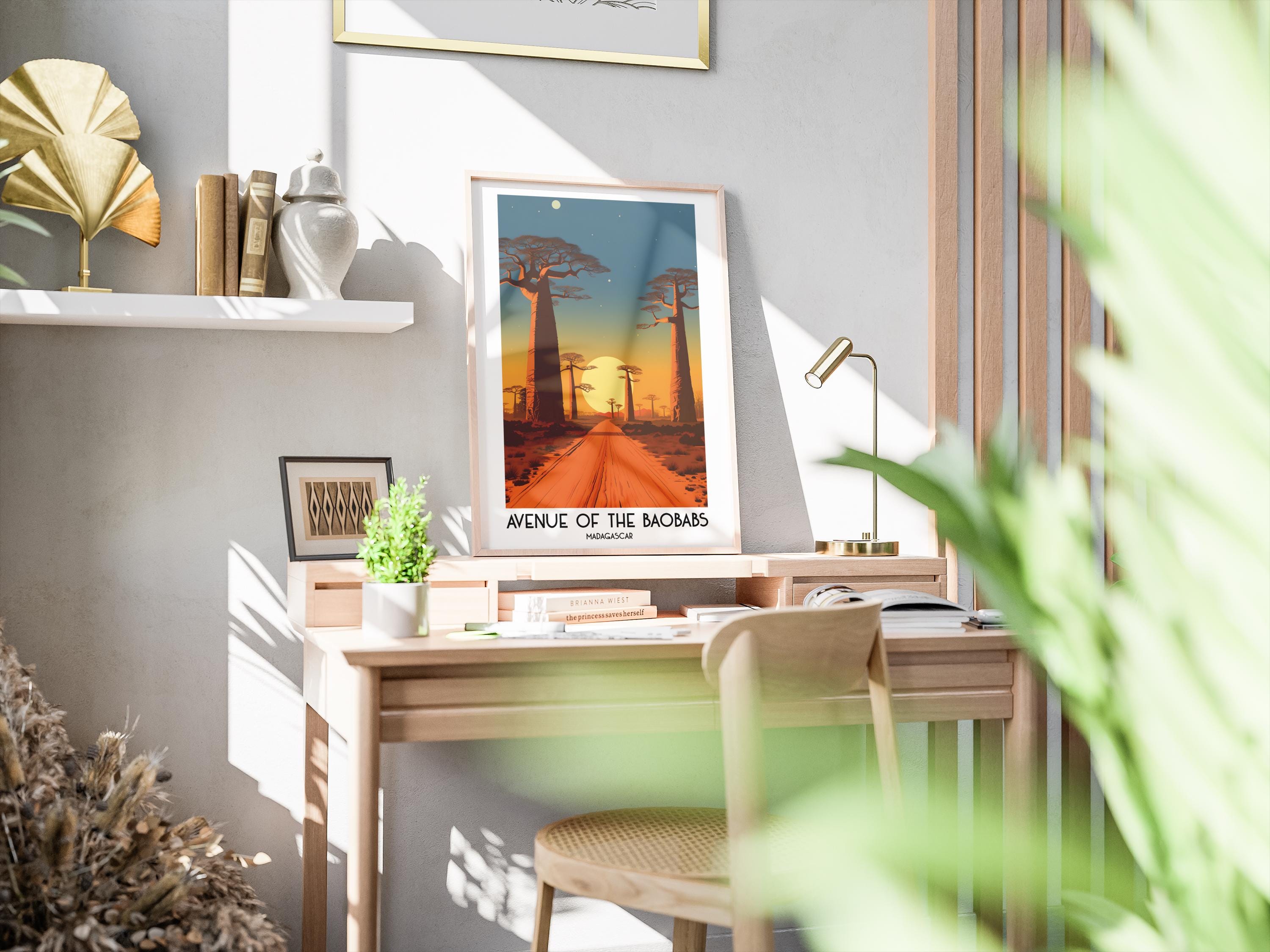 マダガスカル　バオバブ　絵画　キャンバス画　風景画　インテリア バオバブの並木道、マダガスカル / 風景 / バオバブの木