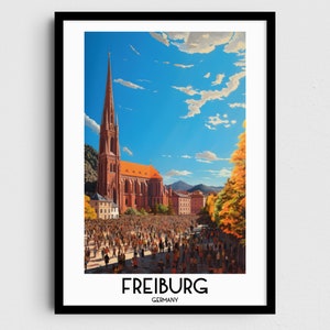 Freiburg Travel Wall Art, Germany Painting Gifts, Europe Home Decor, Digital Prints Posters, Printable Handmade Art, German Canvas Download