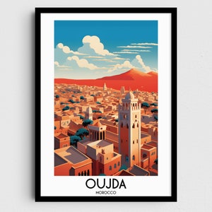 Oujda Travel Wall Art, Morocco Painting Gifts, Africa Home Decor, Digital Prints Posters, Printable Handmade Art, Moroccan Canvas Download