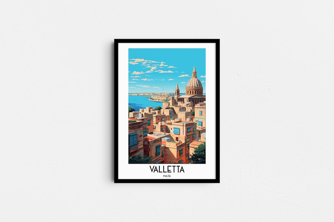 Valletta Travel Wall Art, Malta Painting Gifts, Europe Home Decor, Digital Prints Posters