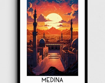 Medina Saudi Arabia Travel Poster, Middle East Home Decor (Digital Download)