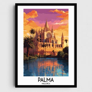 Palma Travel Wall Art, Mallorca Painting Gifts, Spain Home Decor, Digital Prints Posters, Printable Handmade Art, Spanish Canvas Download