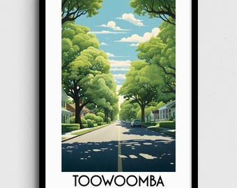 Toowoomba Australia Travel Poster, Queensland Art Print (Digital Download)