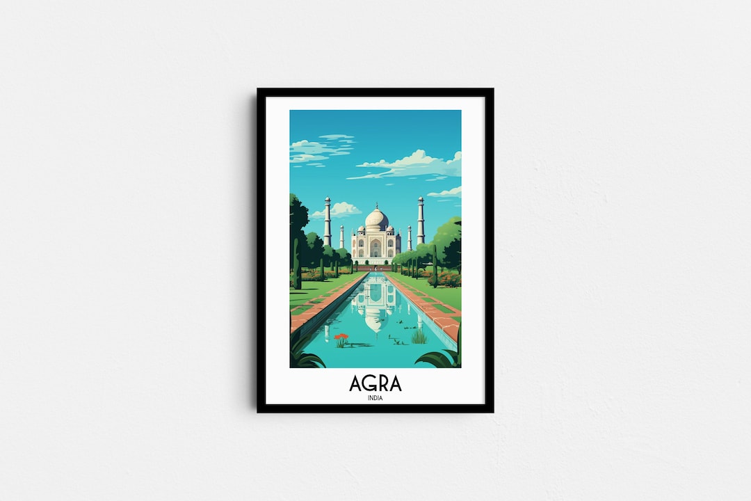 Agra Travel Wall Art, India Painting Gifts, Asia Home Decor, Digital