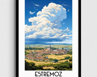 Estremoz reisposter Portugal, woondecoratie Europa (digitale download)