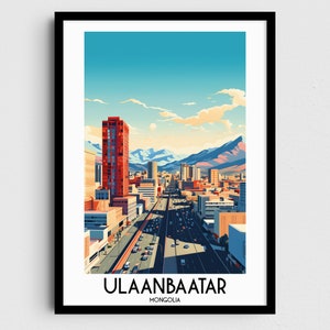Ulaanbaatar Travel Wall Art, Mongolia Painting Gifts, Asia Home Decor, Digital Prints Posters, Printable Handmade Art, Canvas Download