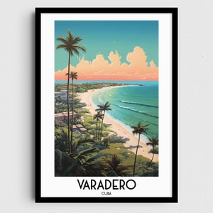 Varadero Travel Wall Art, Cuba Painting Gifts, Caribbean Home Decor, Digital Prints Posters, Printable Handmade Art, Cuban Canvas Download