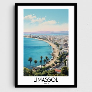 Limassol Travel Wall Art, Cyprus Painting Gifts, Middle East Home Decor, Digital Prints Posters, Printable Handmade Art, Canvas Download
