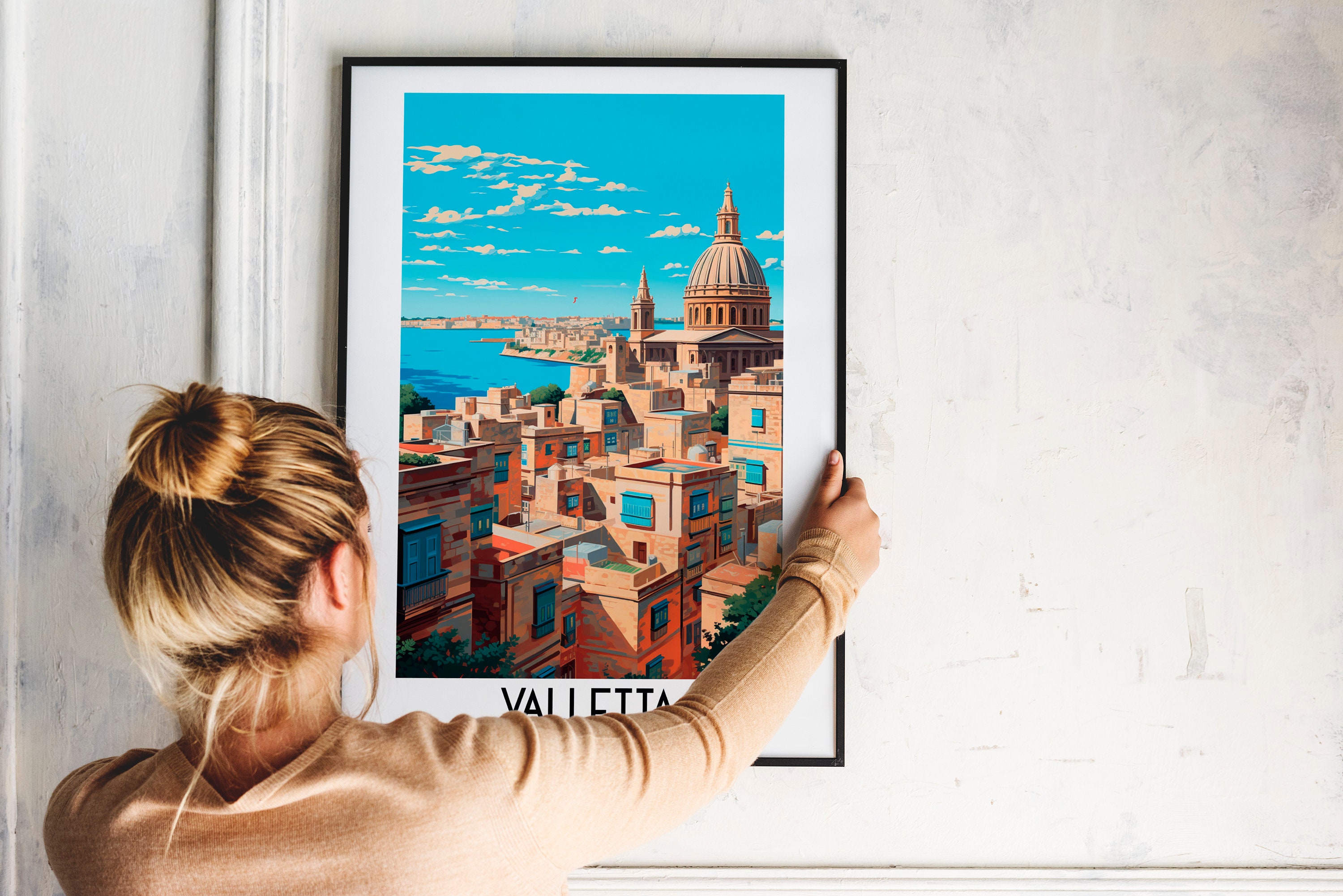 Valletta Travel Wall Art Malta Painting Gifts Europe Home Etsy