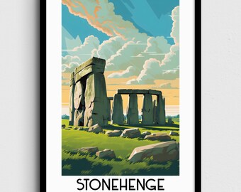 Stonehenge Art Print, England Travel Poster (Digital Download)