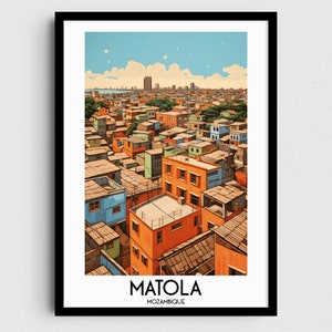 Matola Travel Wall Art, Mozambique Painting Gifts, Africa Home Decor, Digital Prints Posters, Printable Handmade Art, Canvas Download