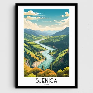 Sjenica Travel Wall Art, Serbia Painting Gifts, Balkans Home Decor, Digital Prints Posters, Printable Handmade Art, Serbian