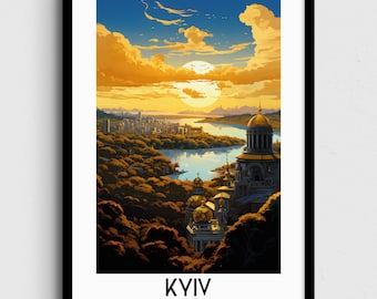 Kyiv Travel Wall Art, Ukraine Painting Gifts, Europe Home Decor, Digital Prints Posters, Printable Handmade Art, Ukranian Canvas Download