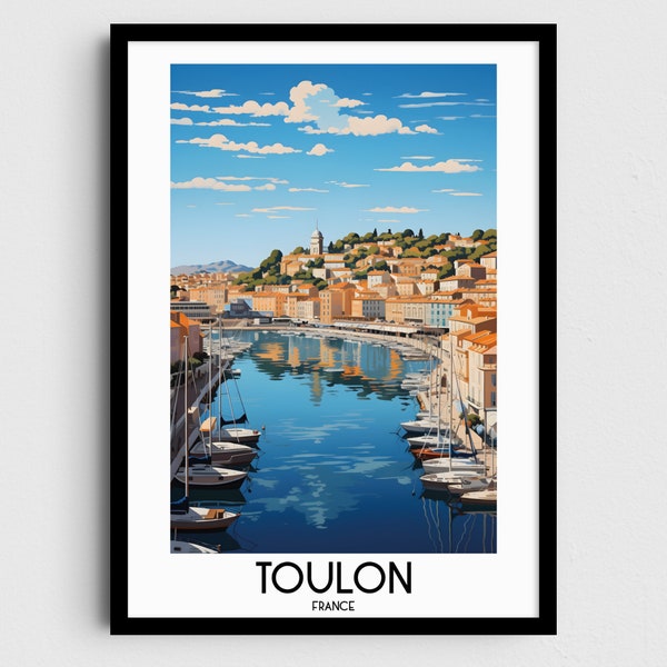 Toulon Travel Wall Art, France Painting Gifts, Europe Home Decor, Digital Prints Posters, Printable Handmade Art, French Canvas Download