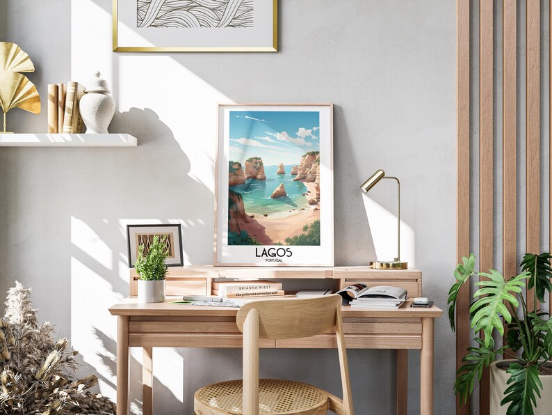 Lagos Travel Wall Art, Portugal Painting Gifts, Europe Home Decor