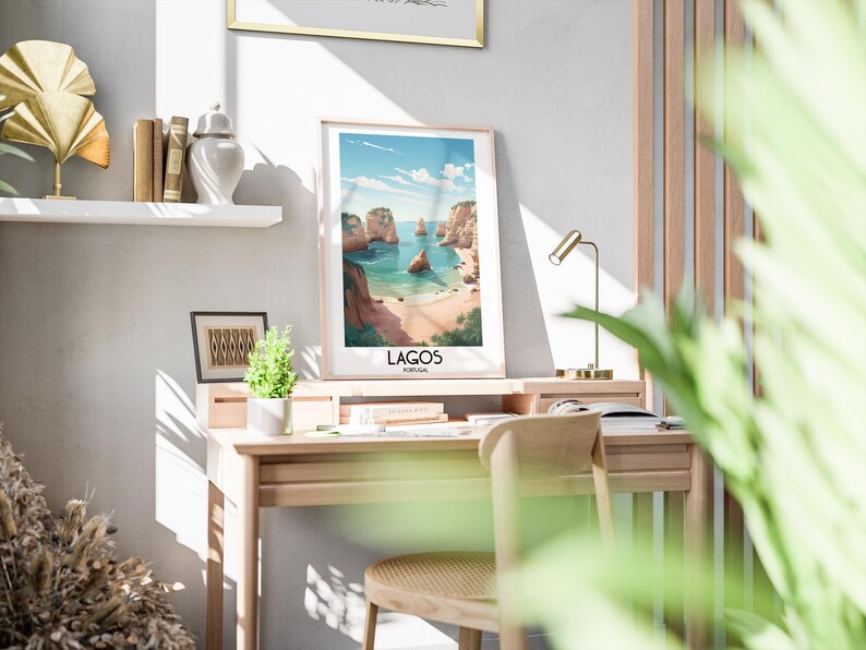 Lagos Travel Wall Art, Portugal Painting Gifts, Europe Home Decor