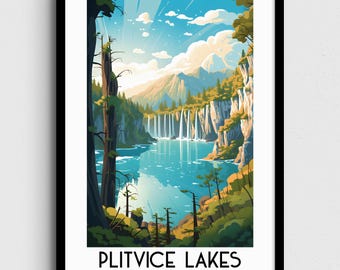 Plitvice Lakes National Park Poster, Croatia Travel Art (Digital Download)
