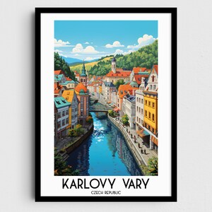 Karlovy Vary Travel Wall Art, Czech Republic Painting Gifts, Europe Home Decor, Digital Prints Posters, Printable Handmade Art, Download
