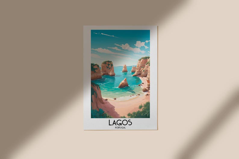 Lagos Travel Wall Art, Portugal Painting Gifts, Europe Home Decor