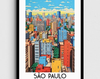 Poemobiles Sao Paulo/フリオ プラサ/ポスター Amazon.com: São Paulo Print, Brazil Poster, Sao Paulo Wall