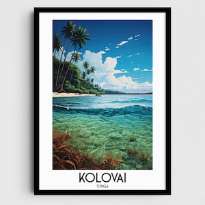 Kolovai Travel Wall Art, Tonga Painting Gifts, Oceania Home Decor, Digital Prints Posters, Printable Handmade Art, Tongan Canvas Download