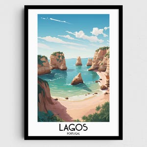 Lagos Travel Wall Art, Portugal Painting Gifts, Europe Home Decor, Digital Prints Posters, Printable Handmade Art, Portuguese Download