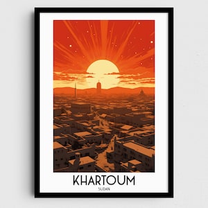 Khartoum Travel Wall Art, Sudan Painting Gifts, Africa Home Decor, Digital Prints Posters, Printable Handmade Art, Sudanese Canvas Download