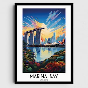 Marina Bay Travel Wall Art, Singapore Painting Gifts, Asia Home Decor, Digital Prints Posters, Printable Handmade Art, Singaporean Download