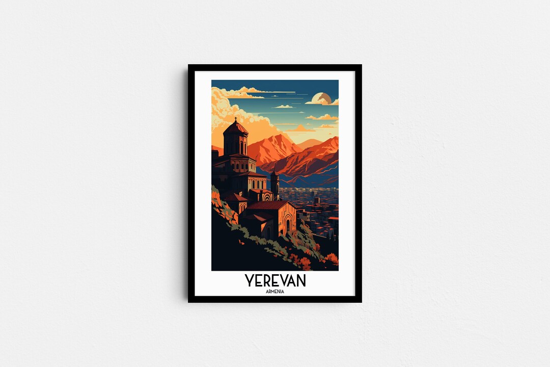 Yerevan Travel Wall Art, Armenia Painting Gifts, Asia Home Decor