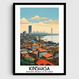 Kinshasa Travel Wall Art, Democratic Republic of the Congo Painting Gifts, Africa Home Decor, Digital Prints Posters, Printable Handmade Art