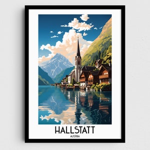 Hallstatt Travel Wall Art, Austria Painting Gifts, Europe Home Decor, Digital Prints Posters, Printable Handmade Art, Austrian Download