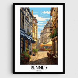 Rennes Travel Wall Art, France Painting Gifts, Europe Home Decor, Digital Prints Posters, Printable Handmade Art, French Canvas Download