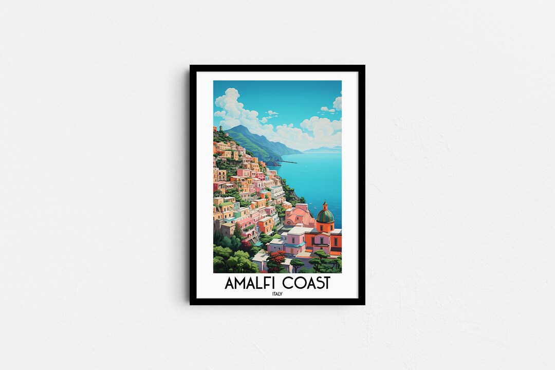 Amalfi Coast Travel Wall Art, Italy Painting Gifts, Europe Home Decor
