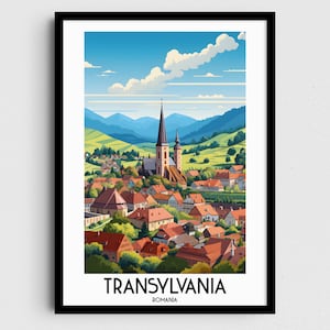 Transylvania Travel Wall Art, Romania Painting Gifts, Europe Home Decor, Digital Prints Posters, Printable Handmade Art, Canvas Download