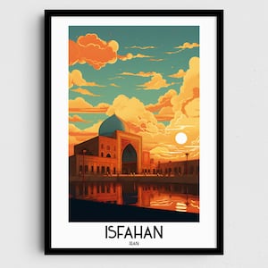 Isfahan Travel Wall Art, Iran Painting Gifts, Middle East Home Decor, Digital Prints Posters, Printable Handmade Art, Canvas Download